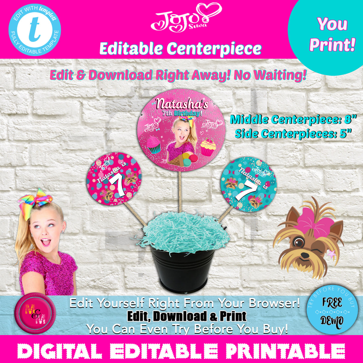 Editable Dance Party Birthday Party Centerpiece Printable Set, Dance P – Mug+Mouse Designs editable-dance-party-birthday-party-centerpiece-printable-set-dance-p-mug-mouse-designs