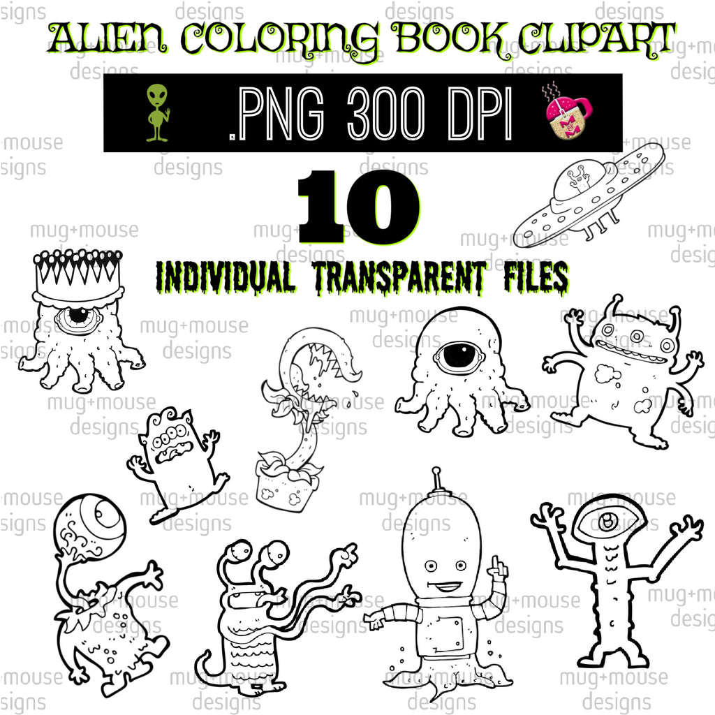 Alien Clipart , Alien Coloring Book Clipart, Alien PNG, Alien Clip Art
