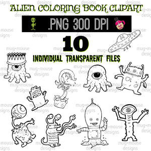 monsters and aliens coloring pages Alien Clipart , Alien Coloring Book Clipart – Mug+Mouse Designs