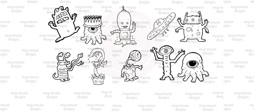 monsters vs aliens coloring book Alien Clipart , Alien Coloring Book Clipart – Mug+Mouse Designs