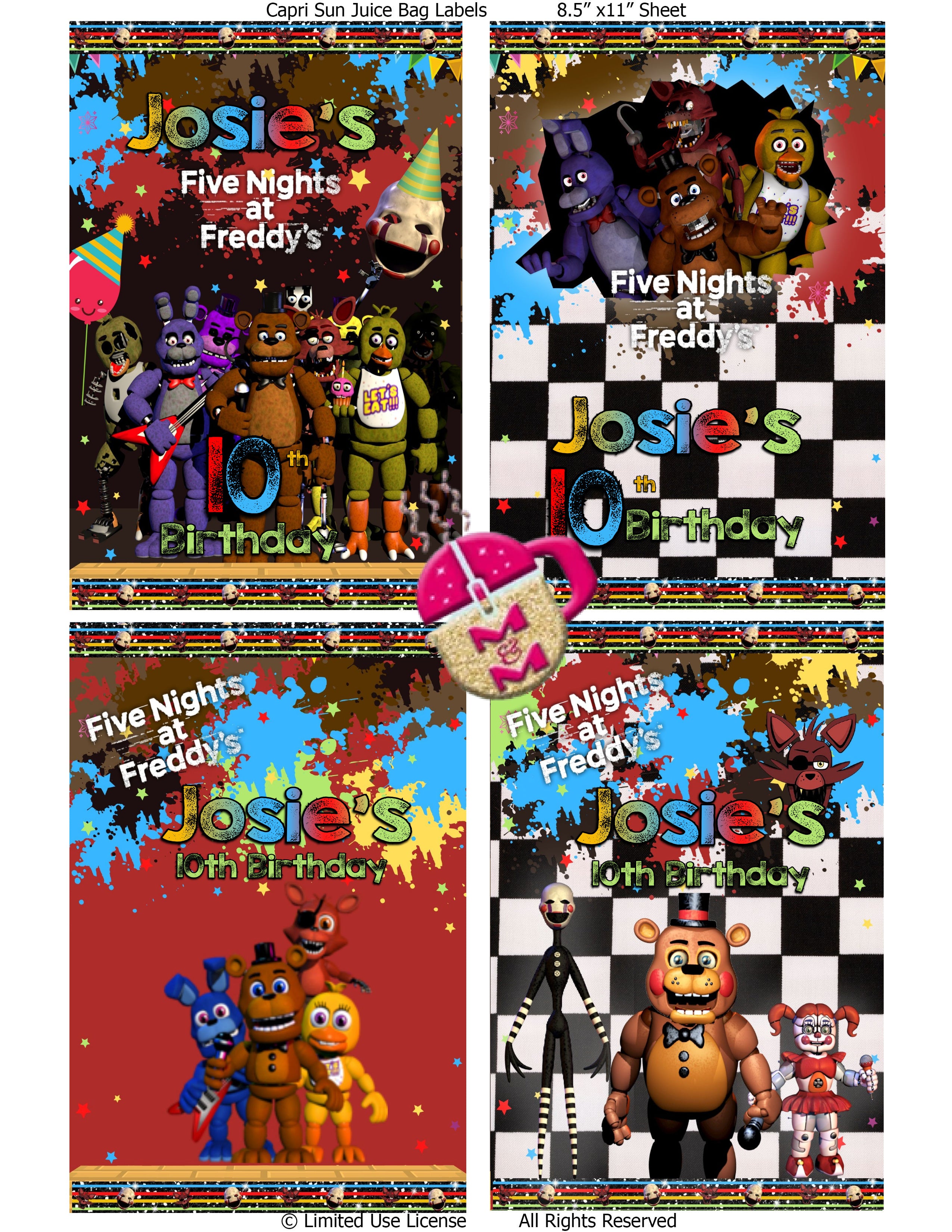 Editable Five Nights at Editable Freddy's Party Favor Set, Five Nights ... Editable Five Nights at Editable Freddy's Party Favor Set, Five Nights ...