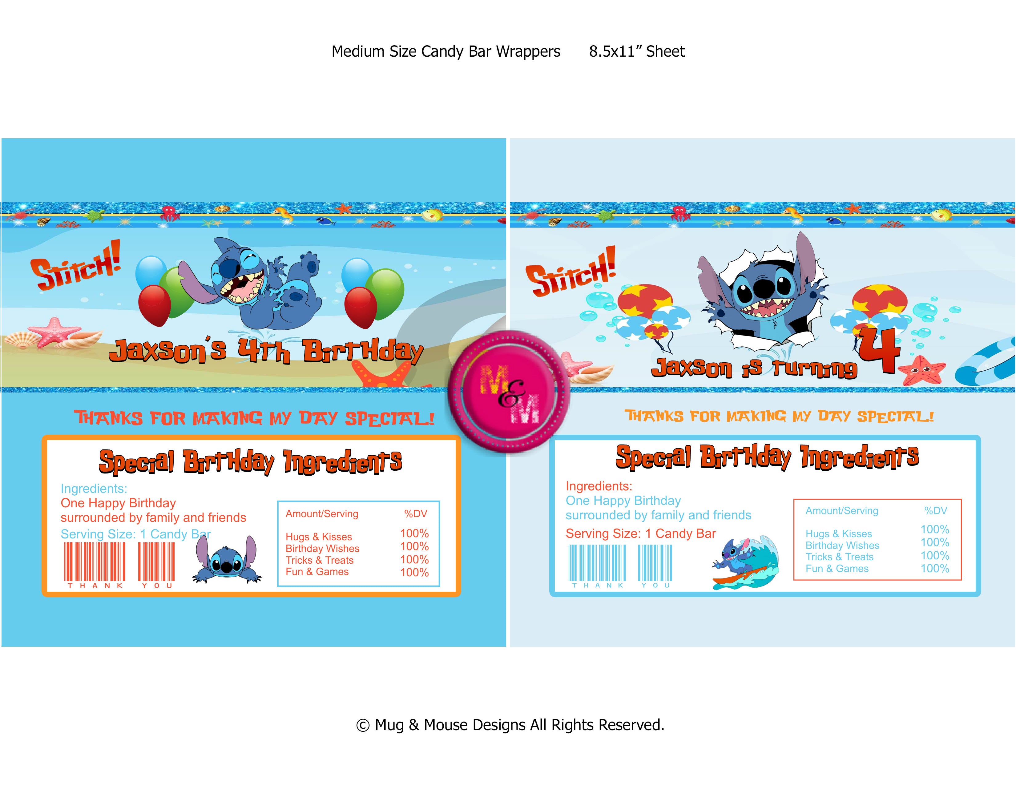 Editable Stitch Party Favor Set | Stitch Party Supplies | Stitch Party Templates
