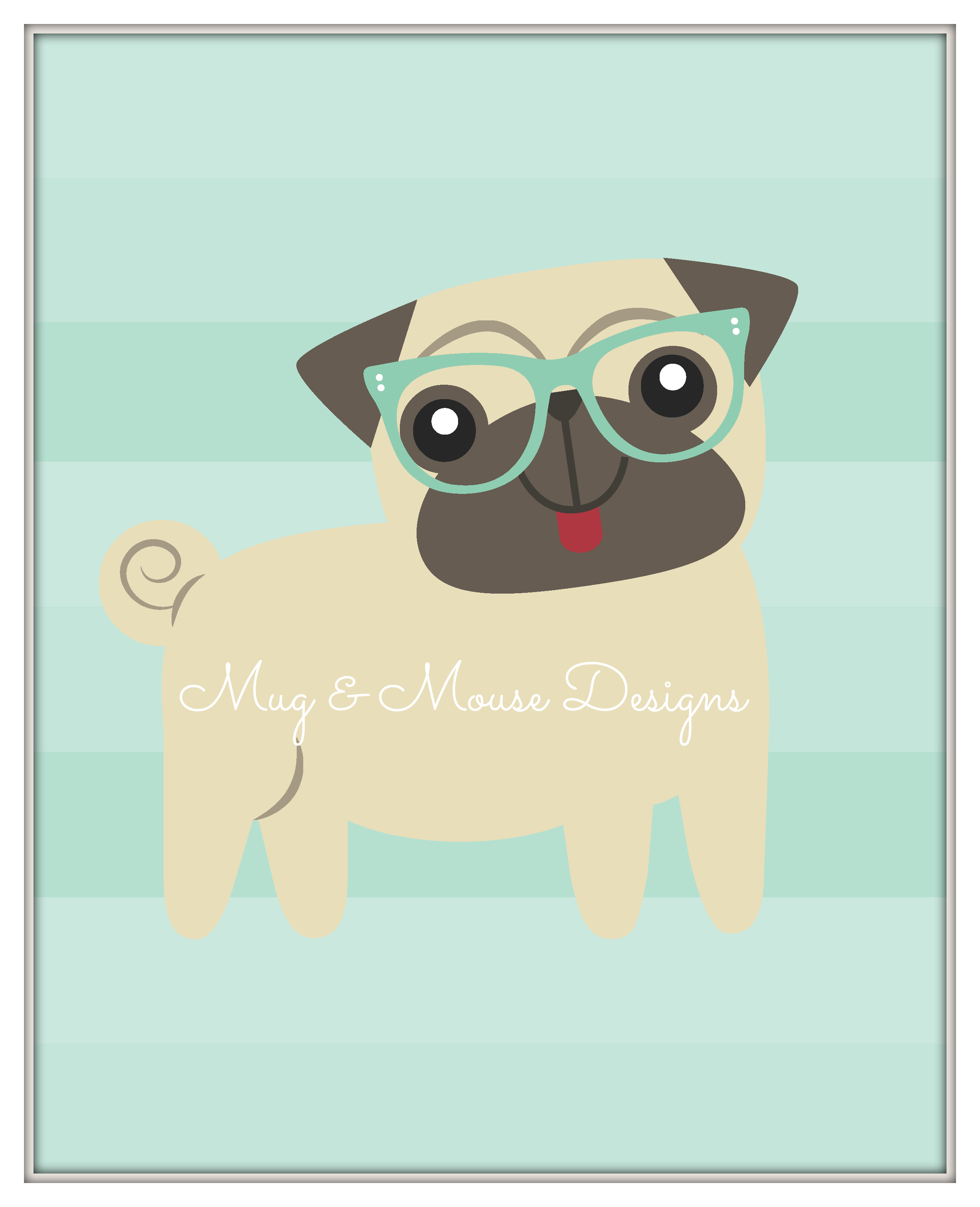Instant Download-Hipster Pug Wall Printable, Dog Printable Art Print, 8x10, nursery puppy print, #hipsterdog #hipsterpug #puglife AD3348