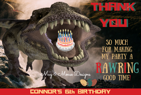 Editable  Dinosaur Birthday Invitation & Thank You Card, Dinosaur Party, Dinosaur Party Invitation, T-rex Party