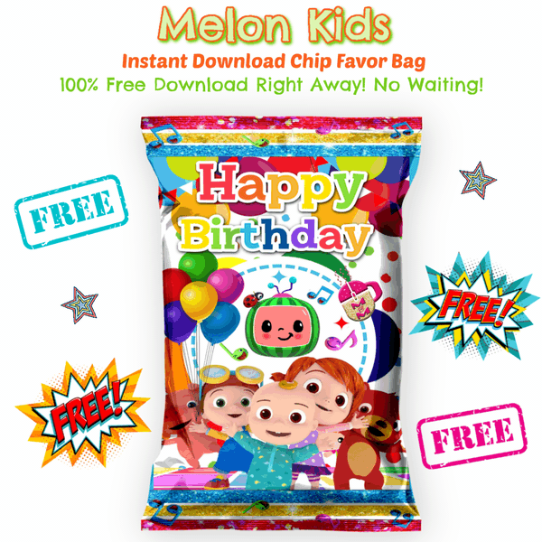 Freebie: Instant Download Melon Kid Chip Bag