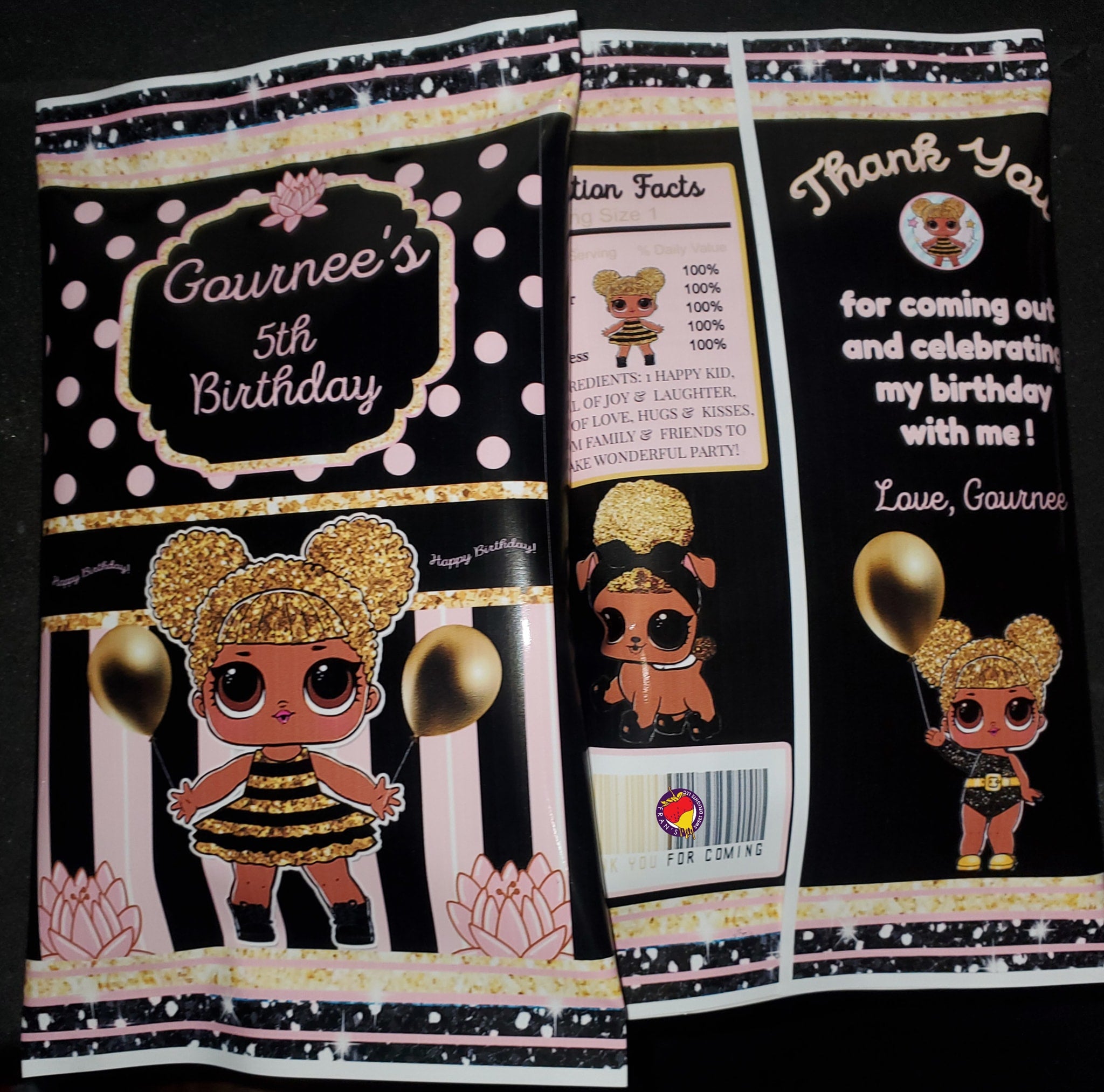 Editable Dolls Theme Queen Bee Spa Party Kit, Queen Bee Birthday Party Printables, Queen Bee Chip Bag