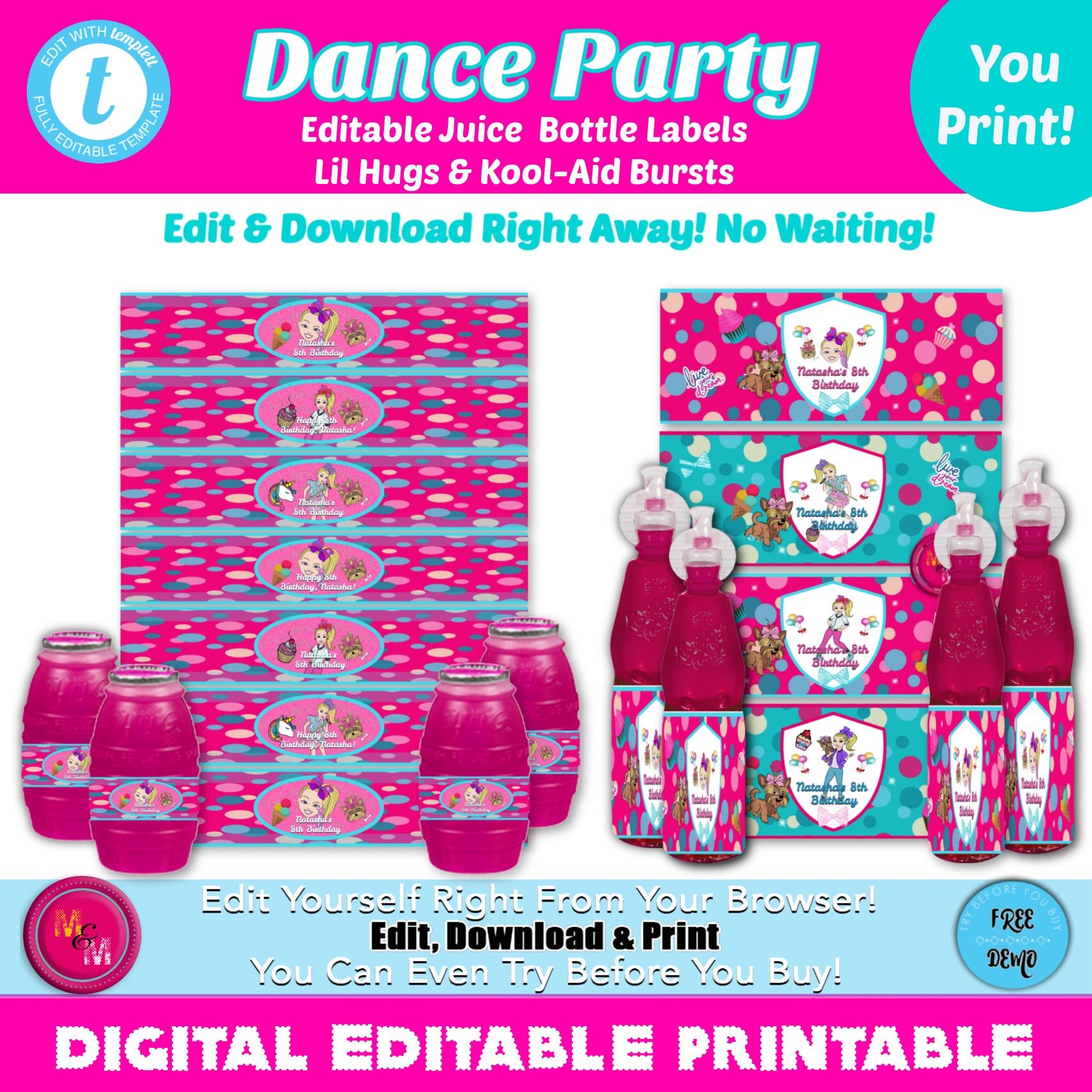Editable Dance Party Juice Label Printable Set for Lil Hugs and Kool-A – Mug+Mouse Designs editable-dance-party-juice-label-printable-set-for-lil-hugs-and-kool-a-mug-mouse-designs