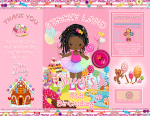 CANDY SHOPPE CANDYLAND PRINTABLE BIRTHDAY PARTY INVITATION & FREE THANK  U CARD C
