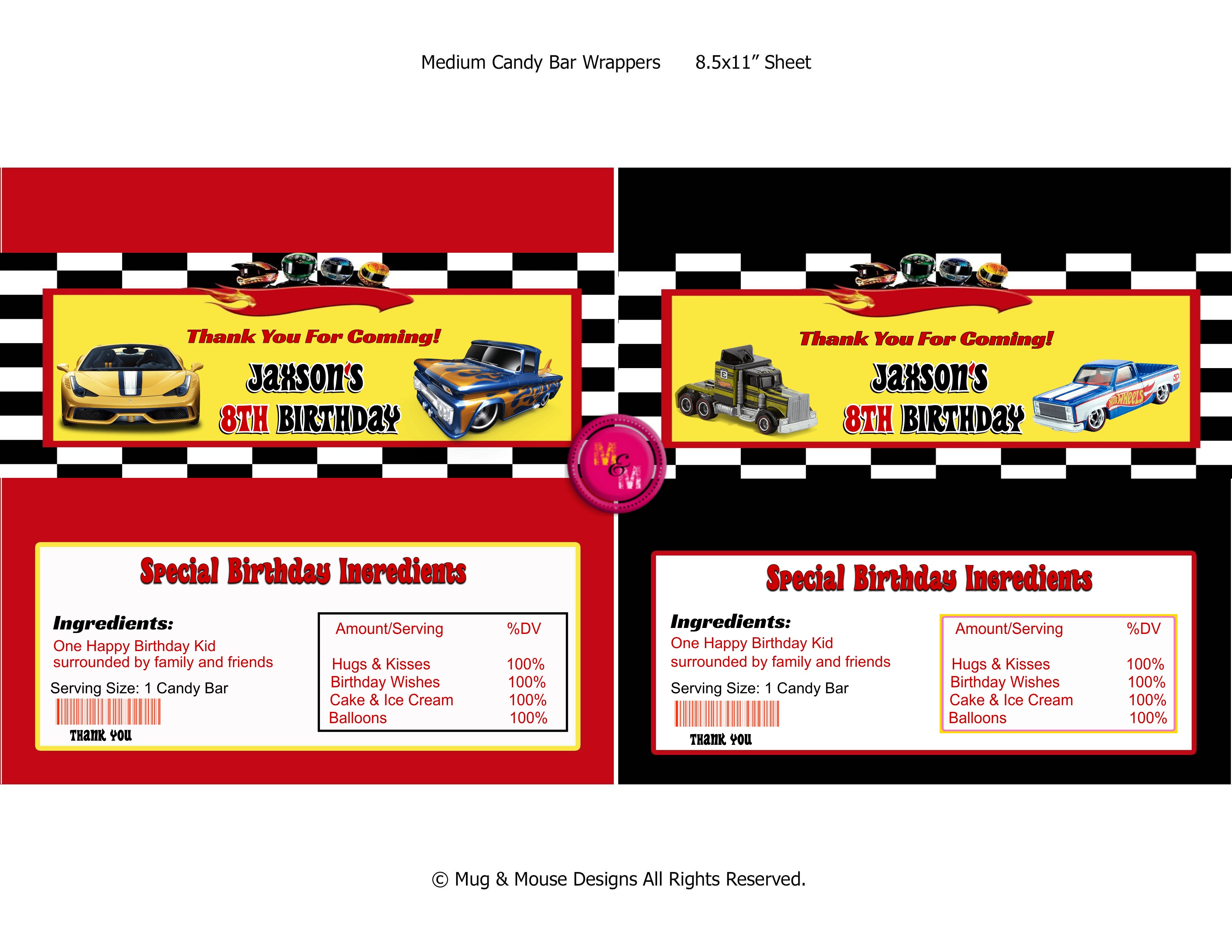 Editable Race Car Party Kit, Race Car Decorations