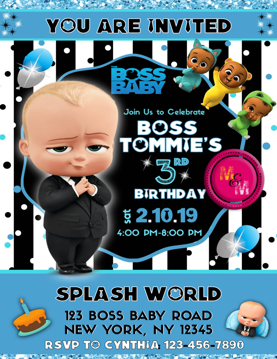 Editable African American Boss Baby Invitations – Mug+Mouse Designs