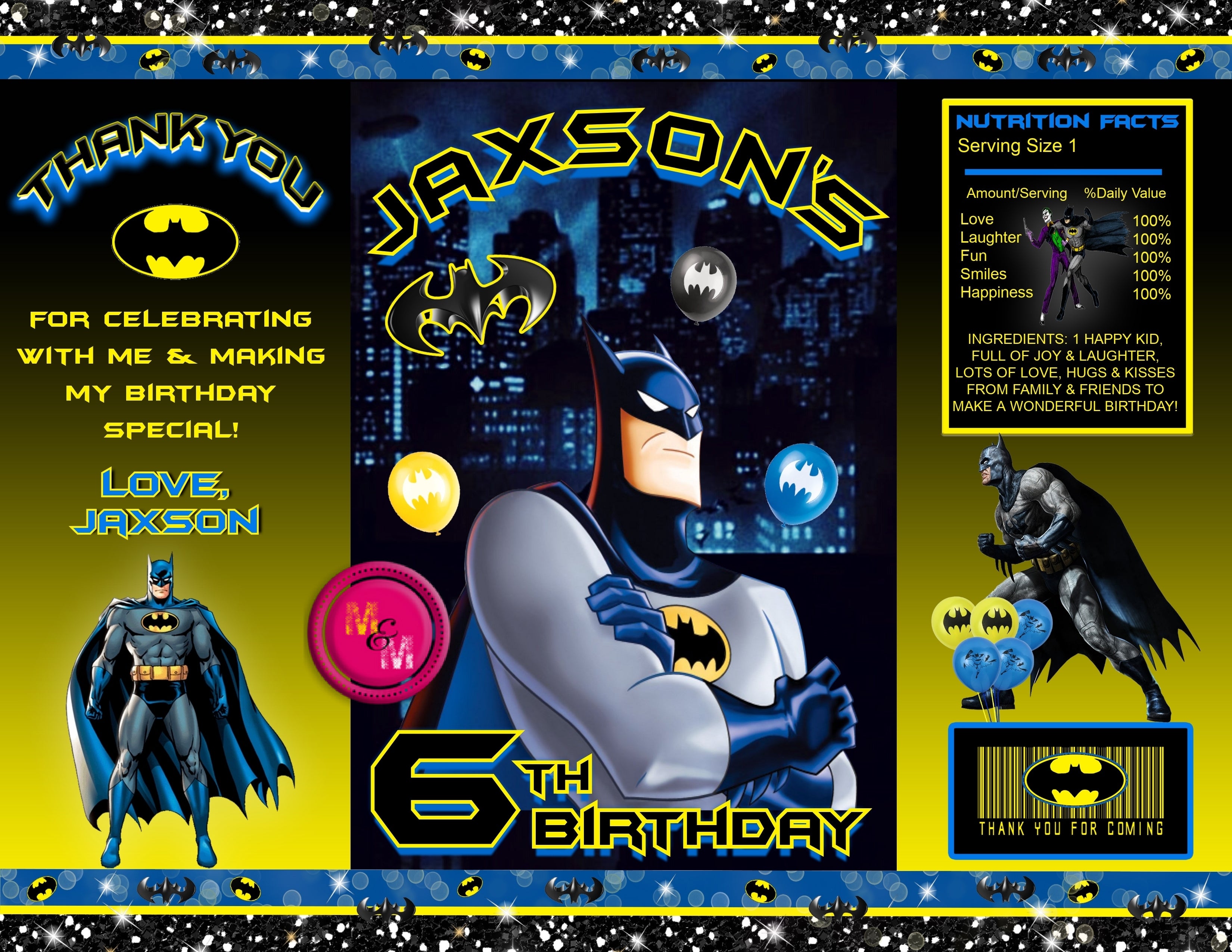 Editable Superhero Bat Chip Bag, Superhero Bat Party Favors, Superhero Bat Printables