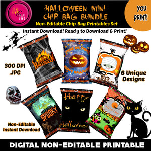 Instant Download Halloween Chip Bag Bundle (Non Editable)