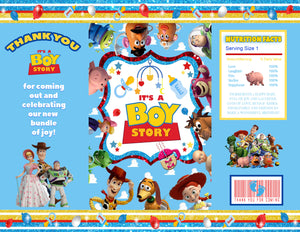Instant Download Boy Story Baby Shower Chip Bag