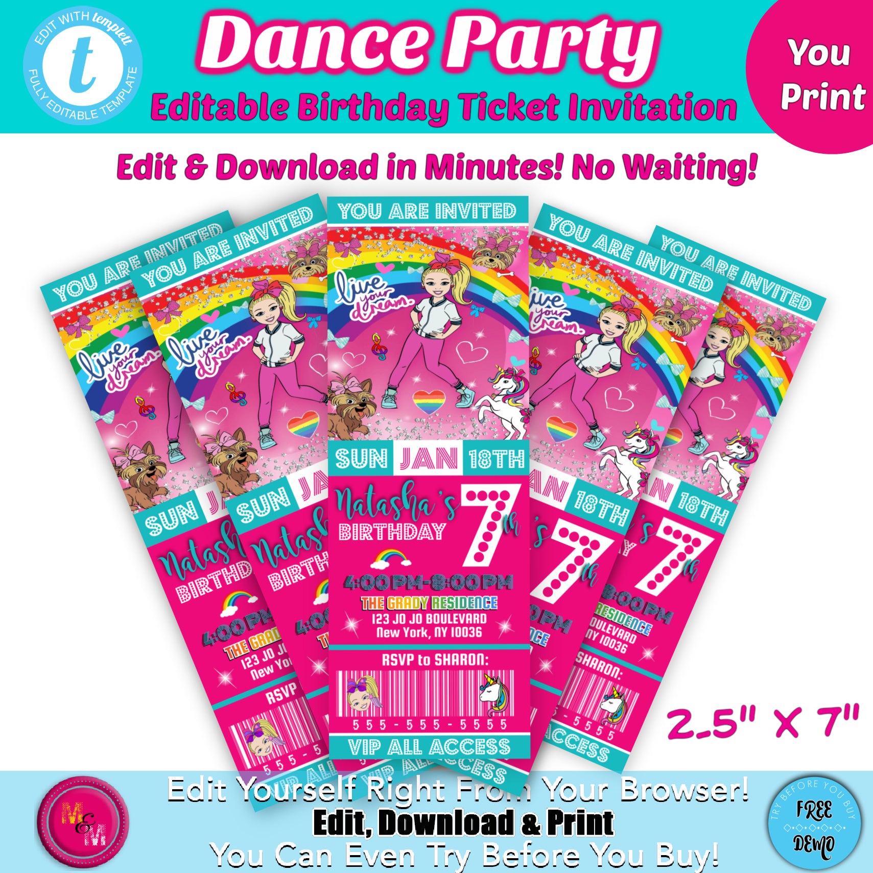 editable-dance-party-birthday-party-ticket-invitation-printable-dance-mug-mouse-designs for Dance Party Invitations Printable Free Editable Dance Party Birthday Party Ticket Invitation Printable, Dance – Mug+Mouse Designs for Dance Party Invitations Printable Free