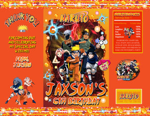 Naruto Party Favor Stickers Bundle Pack ~ 4 Sheets
