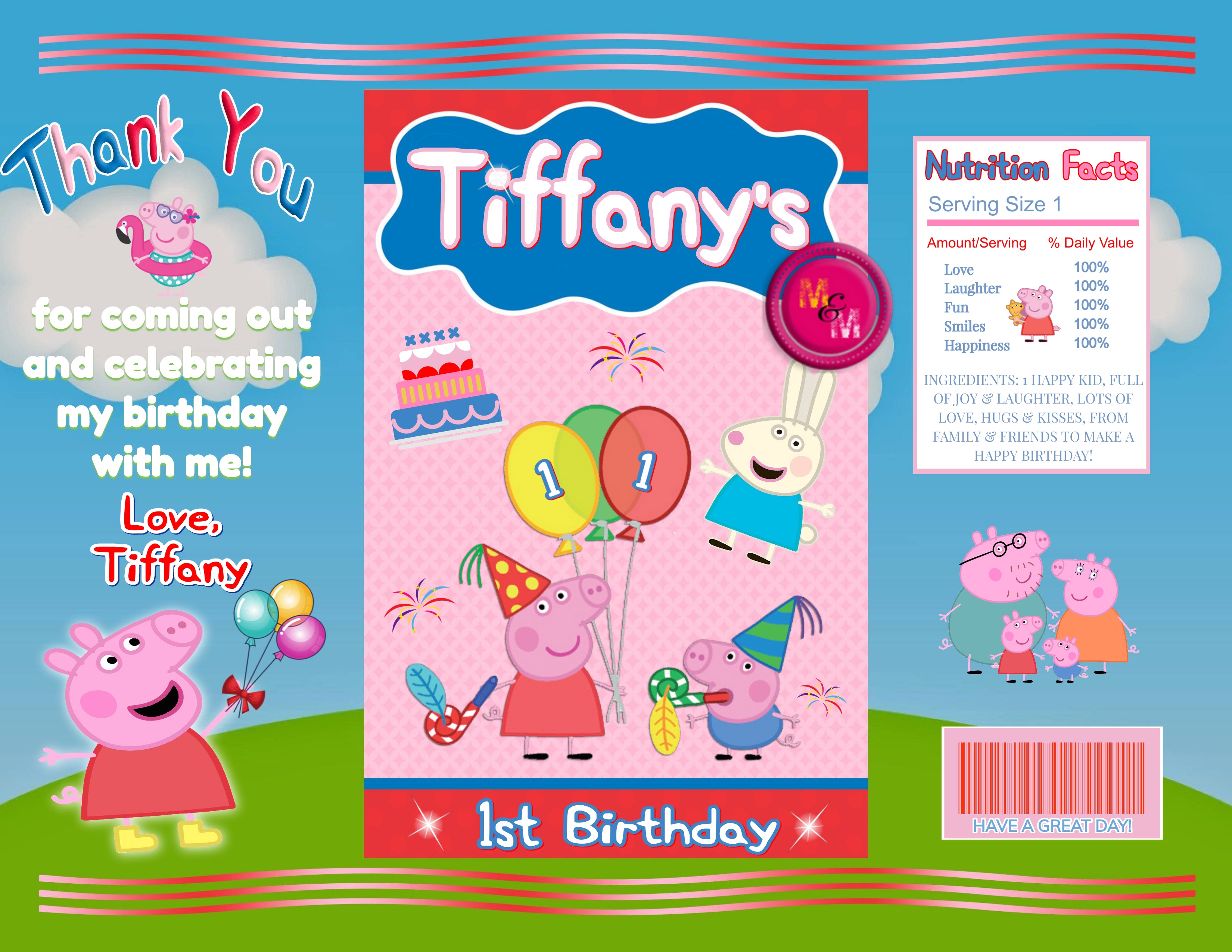 Editable Little Piggy Birthday Chip Bag & Juice Pouch Label Set, Little Piggy Capri Sun Labels,  Little Piggy Birthday Printables