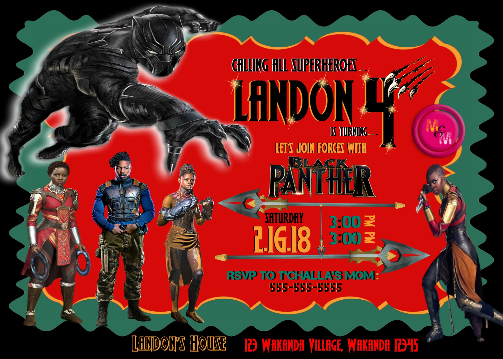 Editable Black Panther Party Supplies Kit 3 , Black Panther Party Kit - mugandmousedesigns