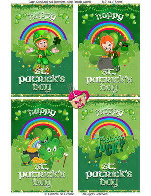 St. Patrick's Day Chip Bag & Juice Pouch Set, St. Patty's Day Chip Bag, St. Patrick's Day Templates