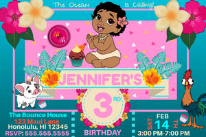Editable Ocean Princess Birthday Party Invitation, Ocean Princess Birthday Invite