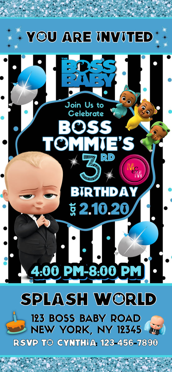 Editable African American Boss Baby Invitations – Mug+Mouse Designs