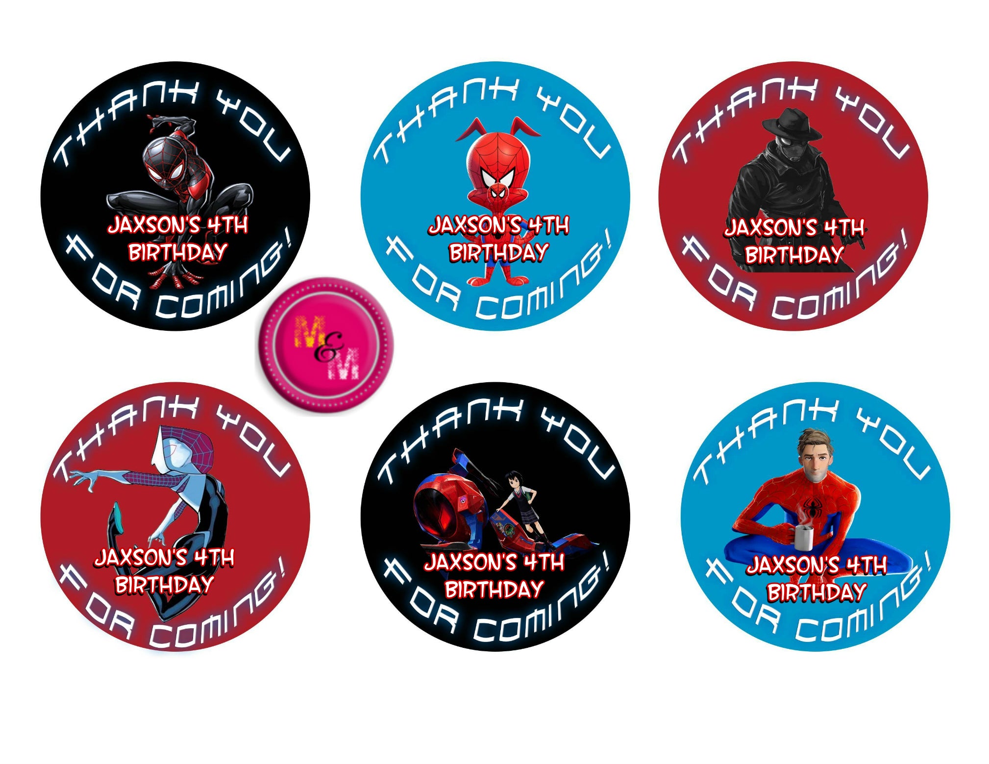 Editable Into the Spider-Verse Mini Pringle Can Labels Printables, Spider-Verse Mini Pringle Can Wrappers - mugandmousedesigns