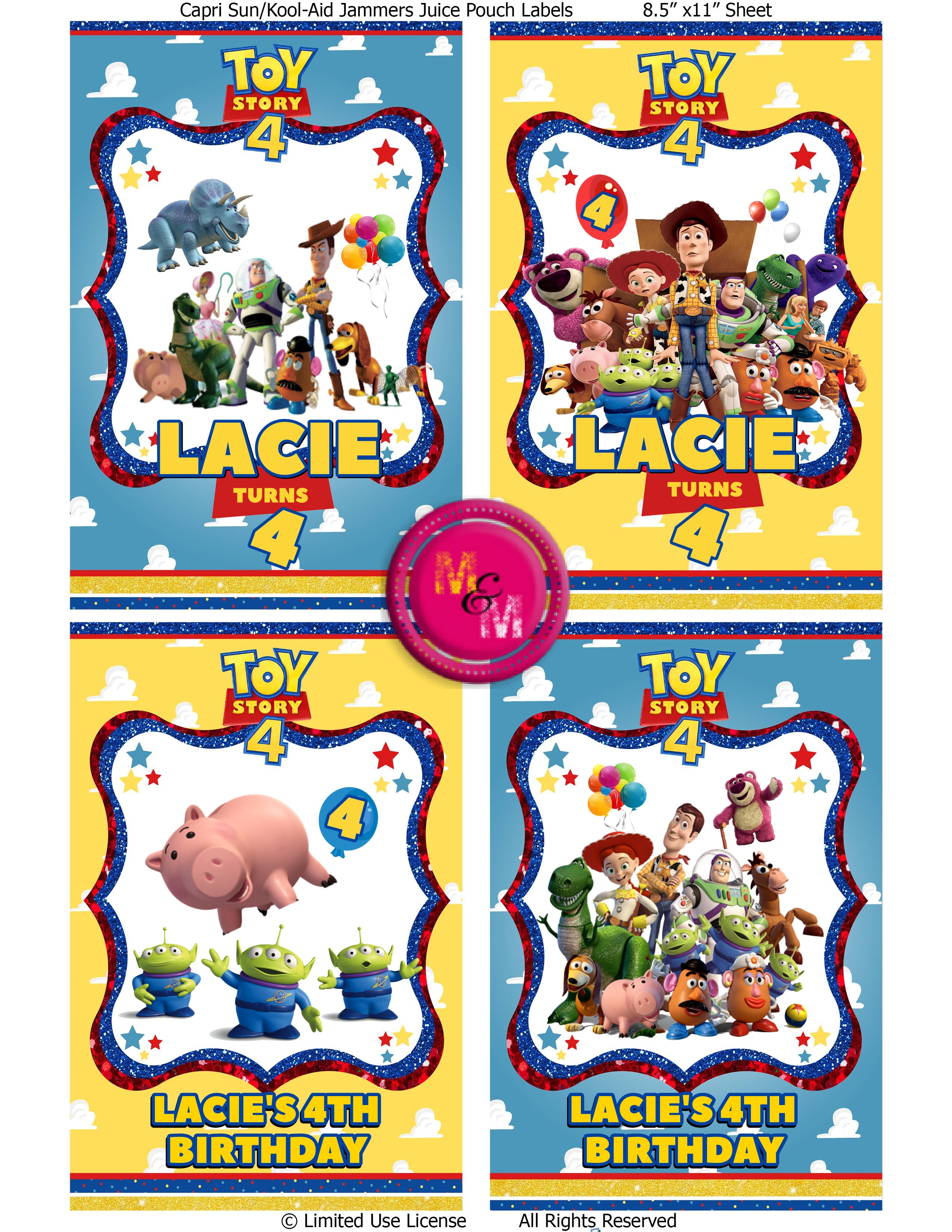 toy story food labels template