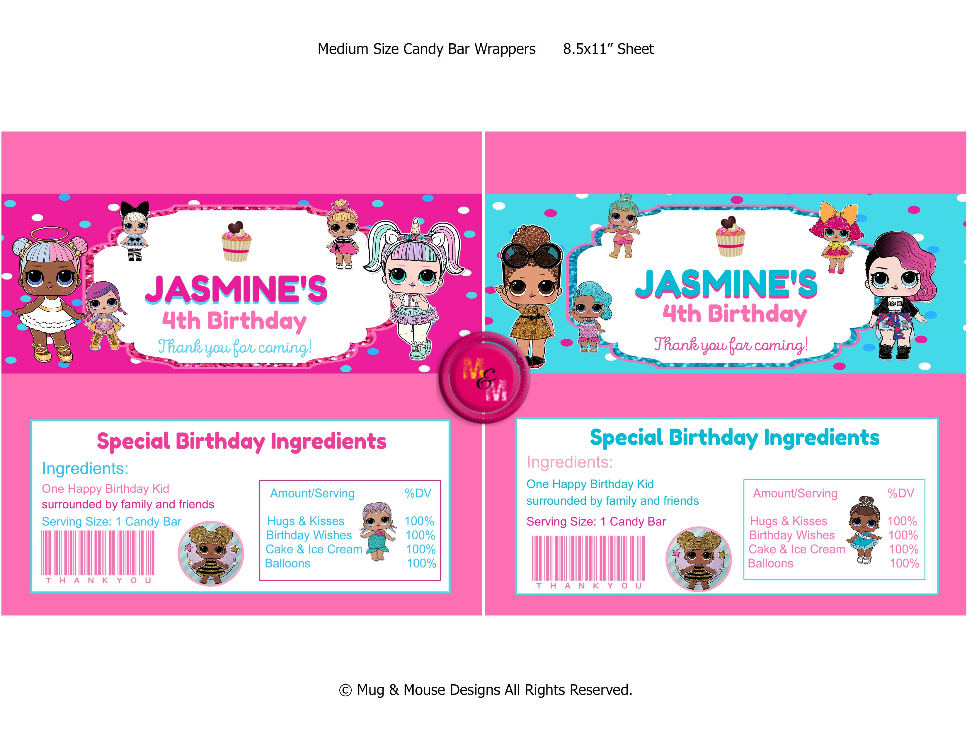 Editable Dolls Theme Birthday Party Kit, Dolls Party Bundle,  Dolls Theme Printables, Dolls Party Favors