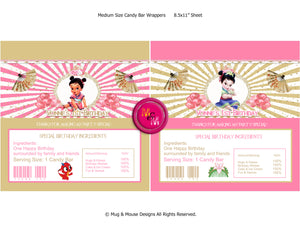 Editable Baby Warrior Princess Chip Bag Set, Baby Warrior Princess Party Favors, 1st Birthday