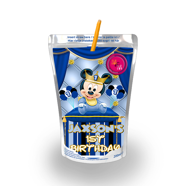 Editable Royal Prince Baby Chip Bag & Juice Pouch Set, Royal Mouse