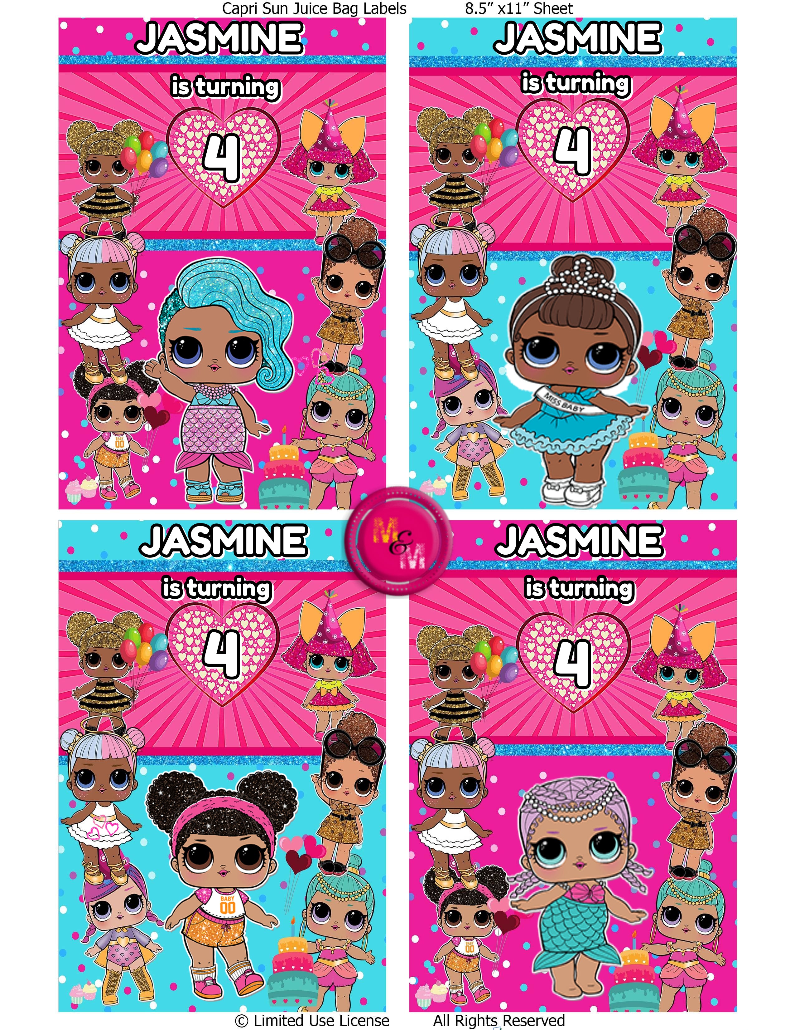 LOL Surprise Dolls Season 1 Set A or B Colorful Cupcake Toppers - Custom  Party Creations
