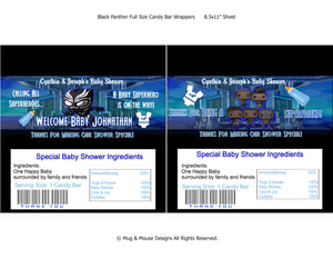 Editable Black Panther Baby  Shower Printable Bundle 5, Black Panther Baby Shower Kit, Black Panther Baby Shower Invitation Set, DIY Print - mugandmousedesigns