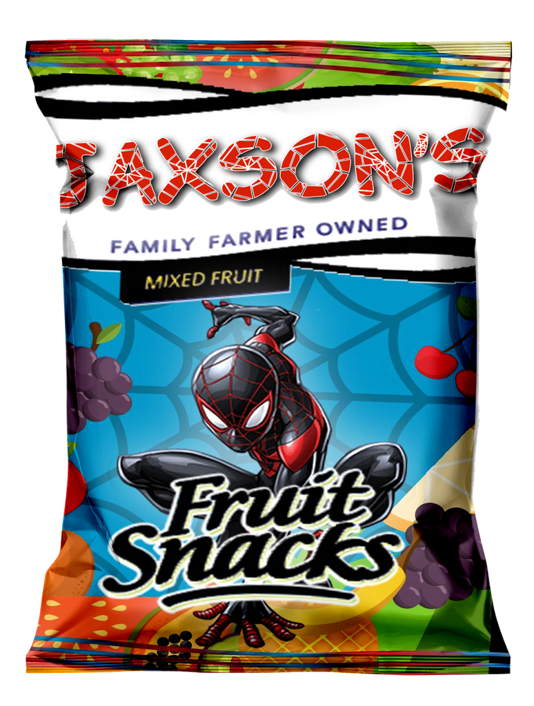 Editable Into the Spider Verse Fruit Snacks Wrappers – Mug+Mouse Designs