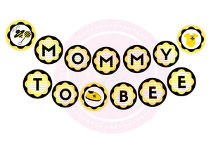 Instant Download Bumble Bee Baby Shower Banner Printable, Bumblebee Shower Circle Banner, Mommy to Bee Baby Shower Banner, Bee Shower, Mummy - mugandmousedesigns
