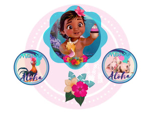 Baby Moana Centerpiece,  Instant Download Baby Moana Table Centerpiece - mugandmousedesigns