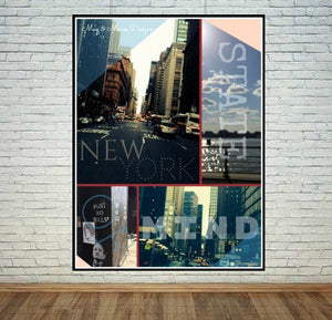 Instant Download NY State of Mind Wall Art Printable, Print at Home, Modern Wall Print, New York City, Urban Decor, DIY Prints, Collage - mugandmousedesigns