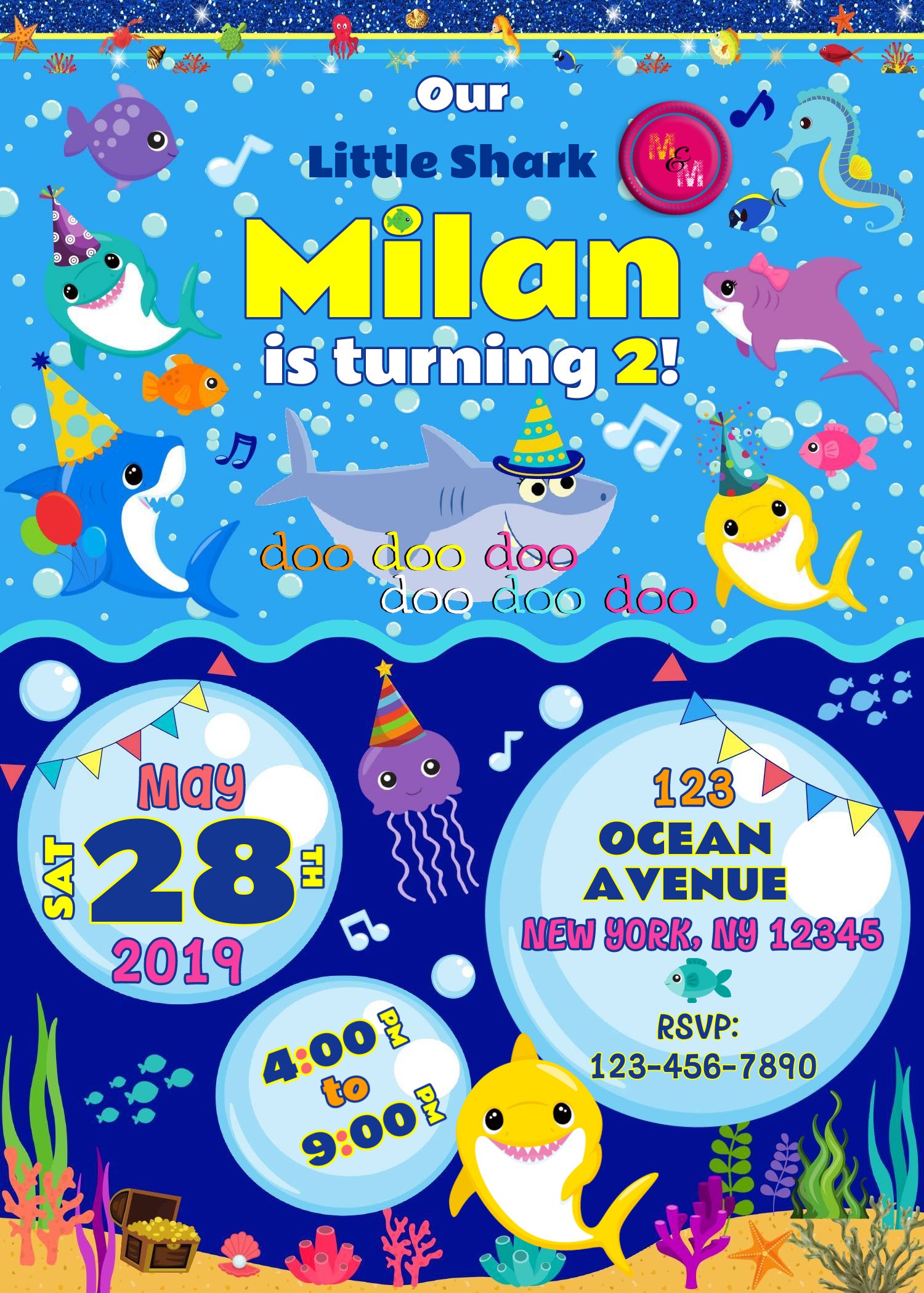 Editable Little Shark Birthday Invitation,  Shark Party Invite,  Shark Printables, Shark Party,