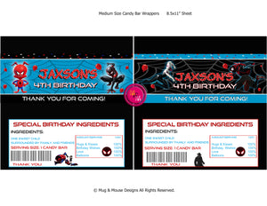 Editable Spider Hero Birthday Party  Printable Party Kit