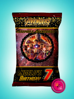 Editable Avengers Infinity War Chip Bag Printable, Avengers Favor Bag - mugandmousedesigns
