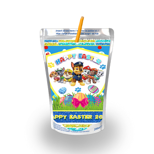 Editable Paw Patrol Easter Easter Chip Bag  & Juice Pouch Label Set,  Paw Patrol Chip Bag, Paw Patrol Easter Basket Printables - mugandmousedesigns